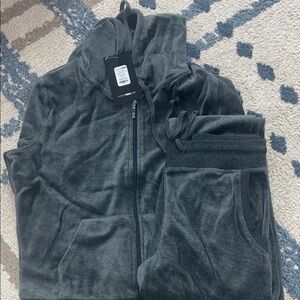 Charcoal Zip-Up Hoodie and Joggers Set